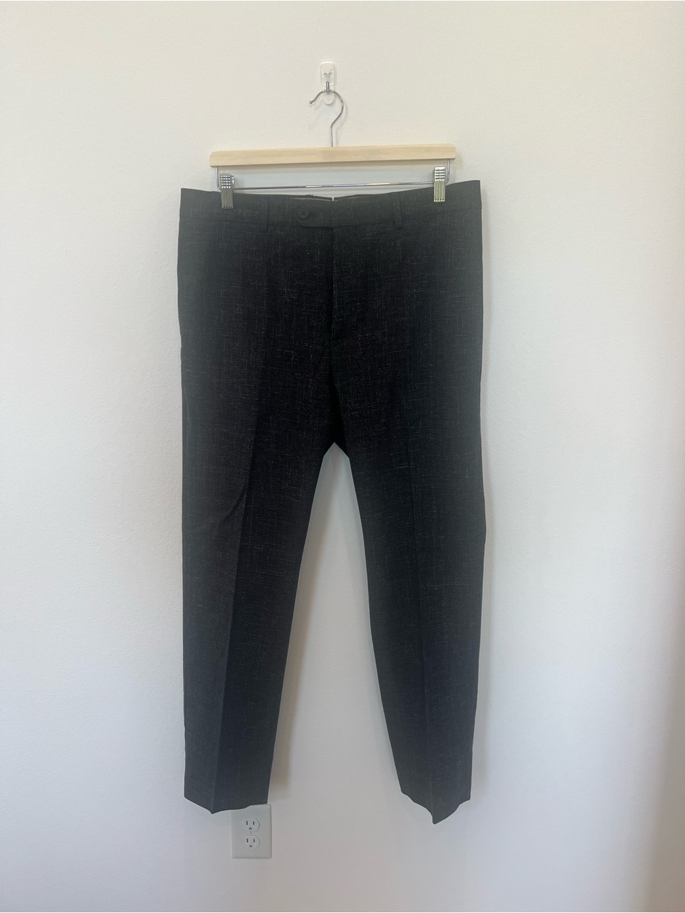 Banana Republic Men’s 33x30 Charcoal Mini Houndstooth Slim Stretch Dress Pants